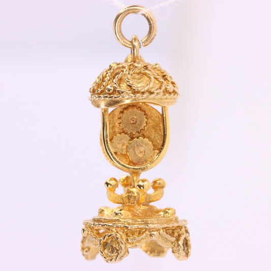 Vintage 9ct Hallmarked Gold Mantel Clock Charm Pendant Miniature Collectable Gift