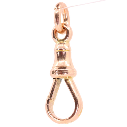 Antique 9ct Hallmarked Rose Gold Albert Dog Clip Clasp Charm Pendant Holder