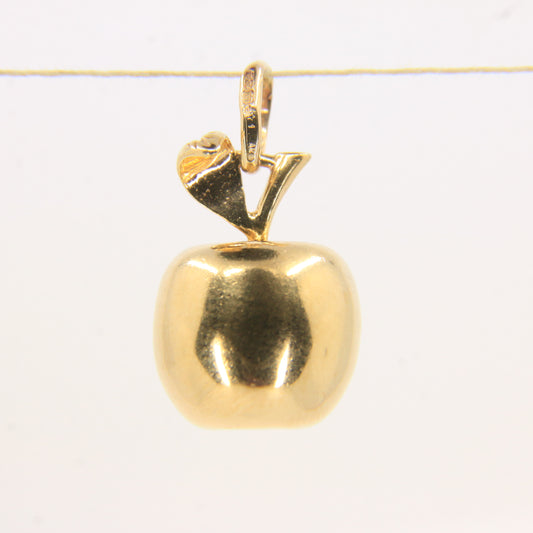 Vintage 9ct Hallmarked Gold Apple Pendant Charm Fruit Themed Lucky Gift