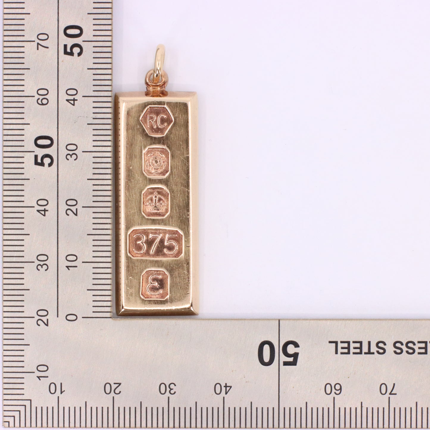 Vintage 9ct Hallmarked Sheffield 1979 Yellow Gold Ingot Pendant 29.6g