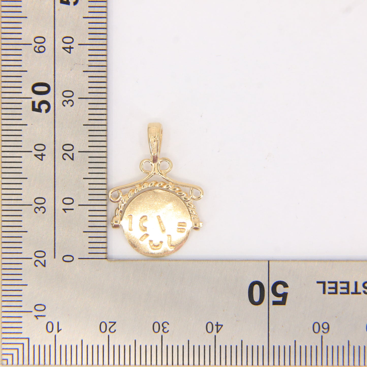 Vintage 9ct Hallmarked Gold Spinner Secret I Love You Pendant Charm Yellow Gold