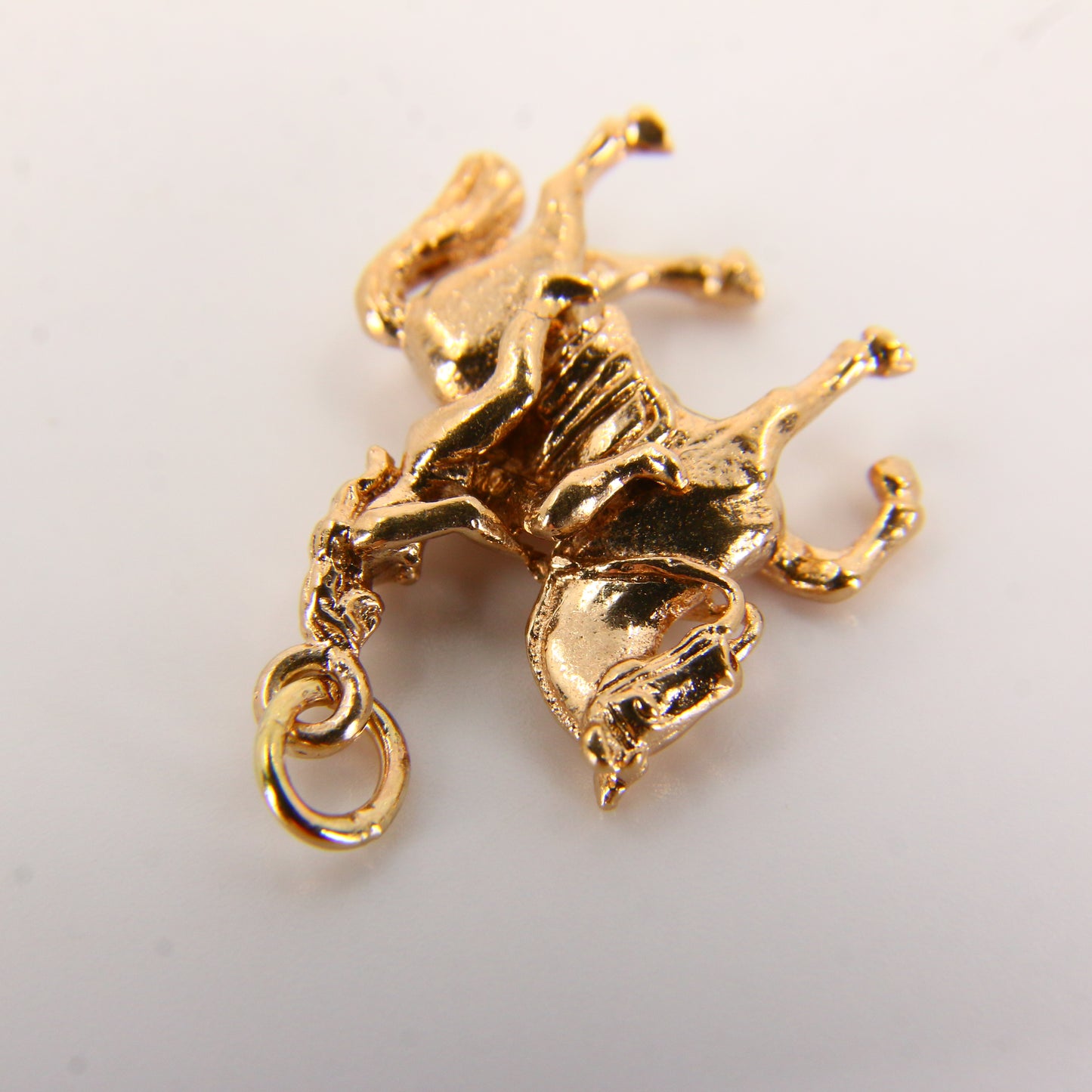 Vintage 9ct Gold Horse Riding Charm – Hallmarked Equestrian Pendant