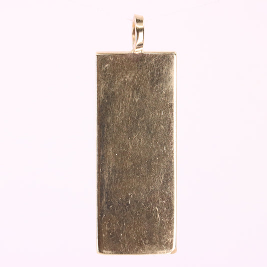 Vintage 9ct Hallmarked Birmingham 1977 Yellow Gold Ingot Pendant 15.6g