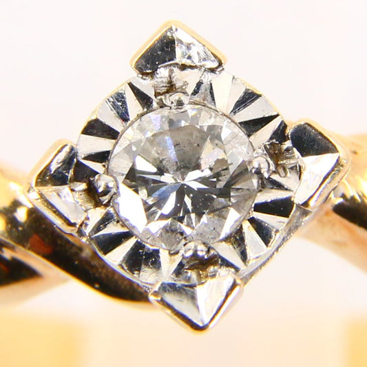 Vintage 9ct Diamond Illusion Set Ring – UK Size M, Hallmarked 9 Carat Boxed Gift
