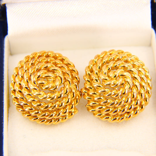 Vintage 18ct Tiffany & Co. Rope Coil Clip-On Earrings – Boxed Gift