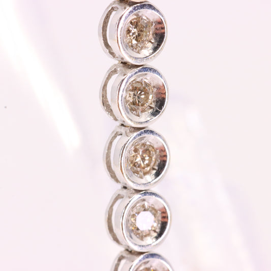 Vintage 18ct Hallmarked 7 Inch White Gold Diamond Tennis Bracelet 50 Diamonds