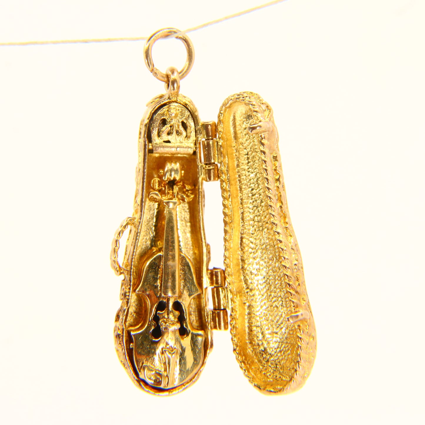 Vintage 9ct Gold Violin in Case Charm – Opening Music Pendant Gift