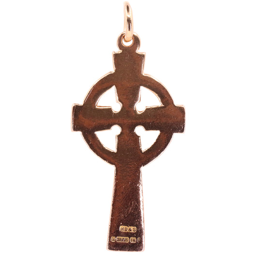 Vintage 9ct Hallmarked Gold Celtic Iona Cross Pendant Scottish Jewellery Gift