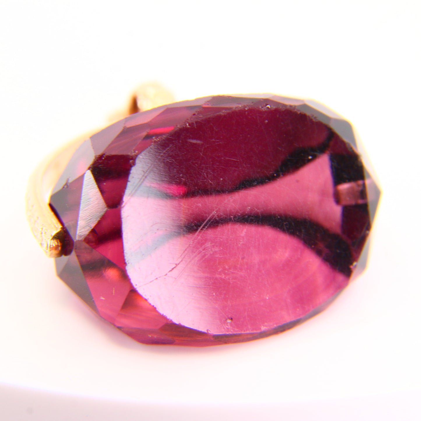 Vintage 9ct Purple Glass Spinner Pendant – Yellow Gold Fob Charm