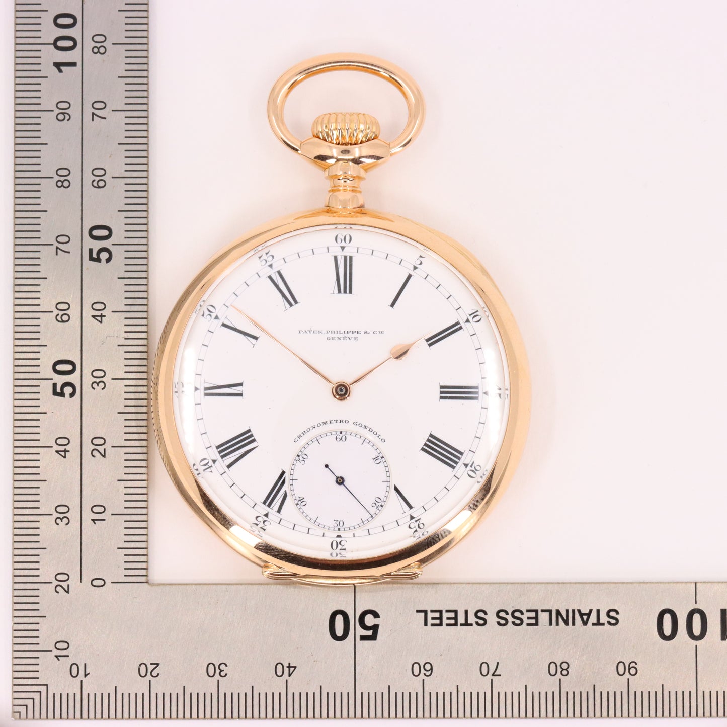 Antique 18ct Gold Patek Philippe Genève Chronometro Gondolo Pocket Watch 55.5mm