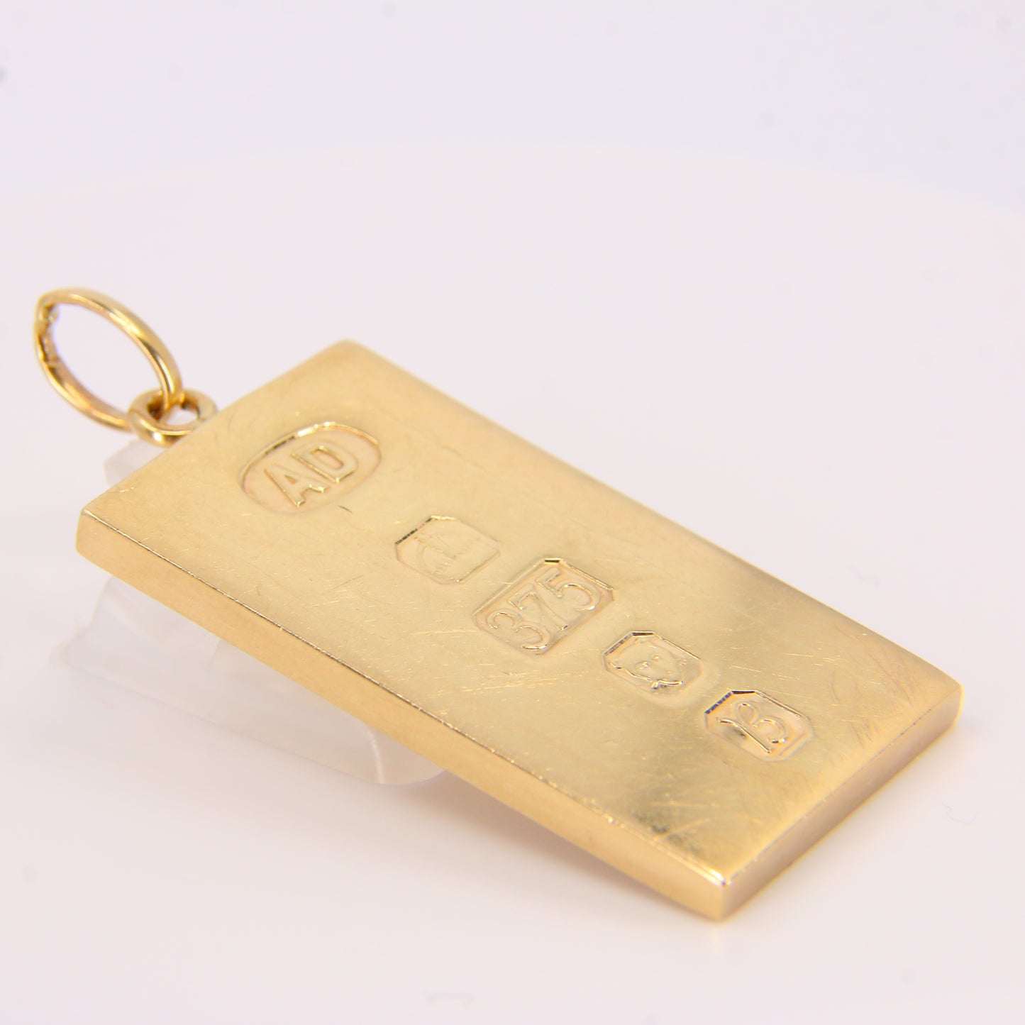 Vintage 9ct Gold Ingot Pendant Charm Hallmarked London 1976 Yellow Gold