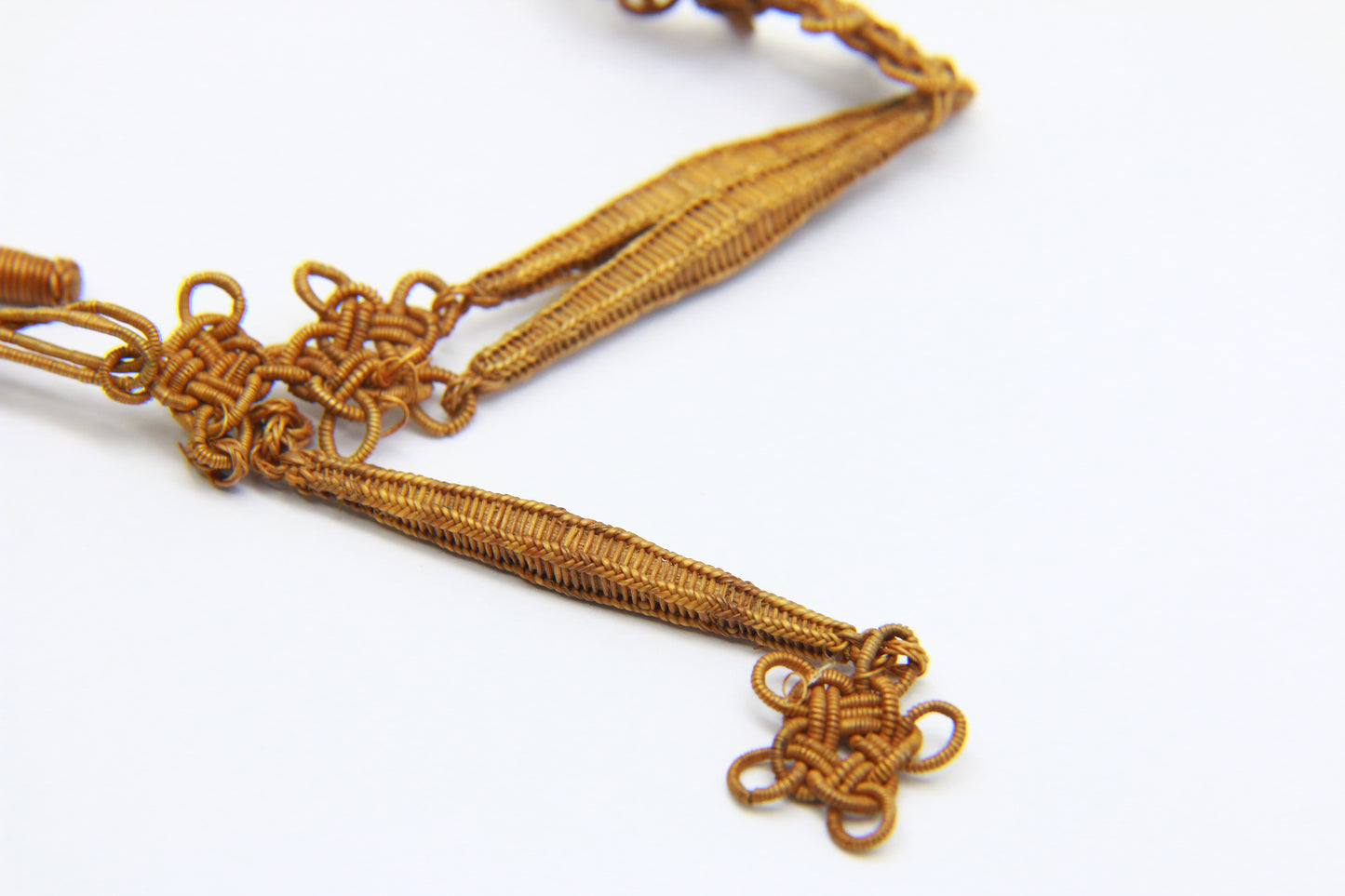 Rare 12" Handmade Antique Straw Albert Chain for Pocket Watch Victorian