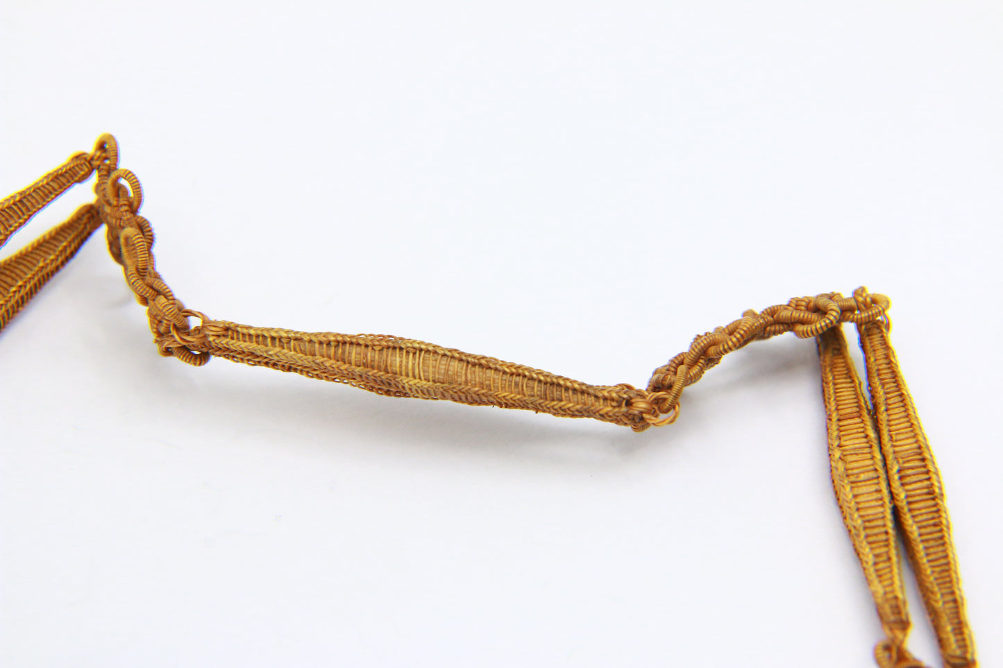 Rare 12" Handmade Antique Straw Albert Chain for Pocket Watch Victorian