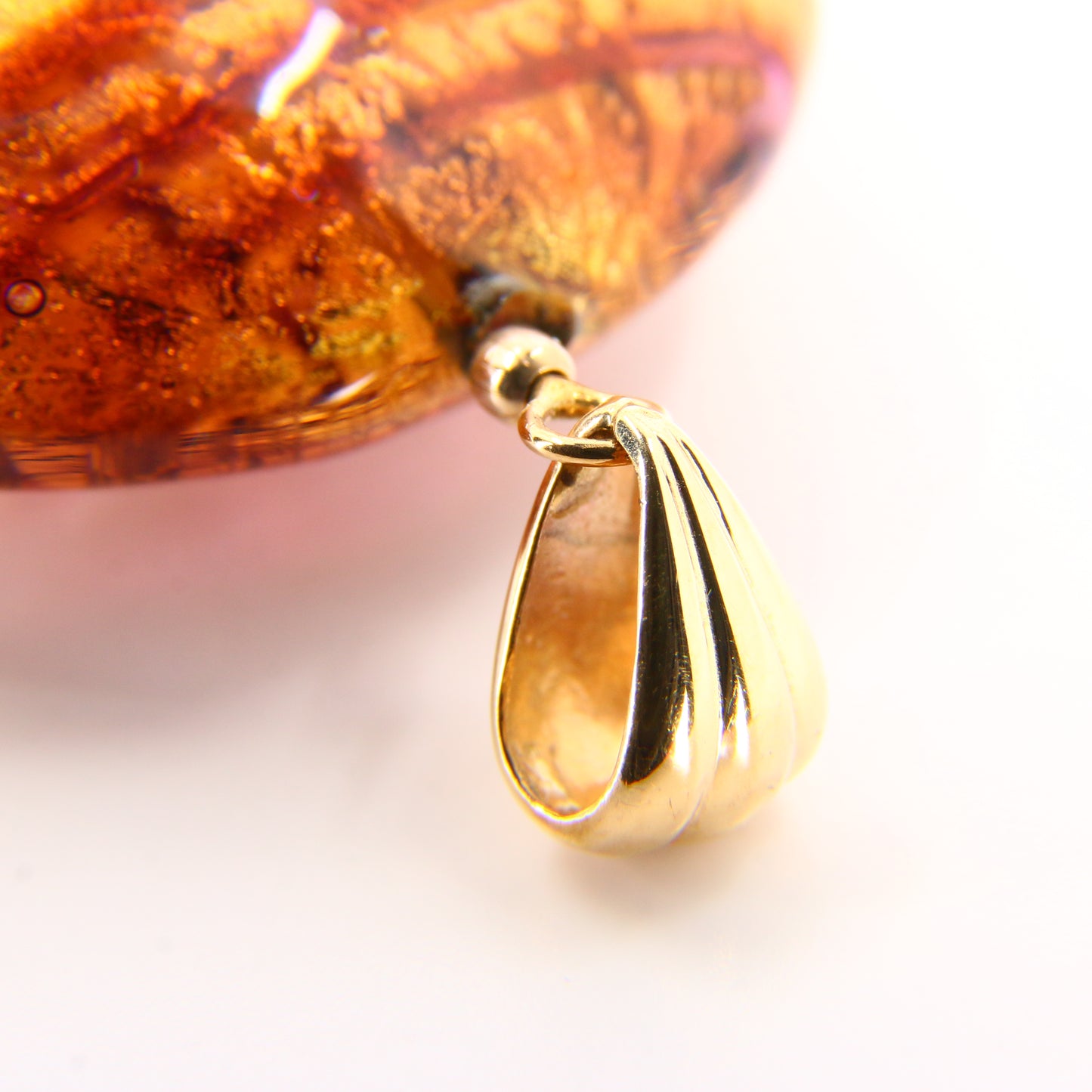 Vintage 9ct Gold Italian Murano Glass Pendant Glitterball Charm