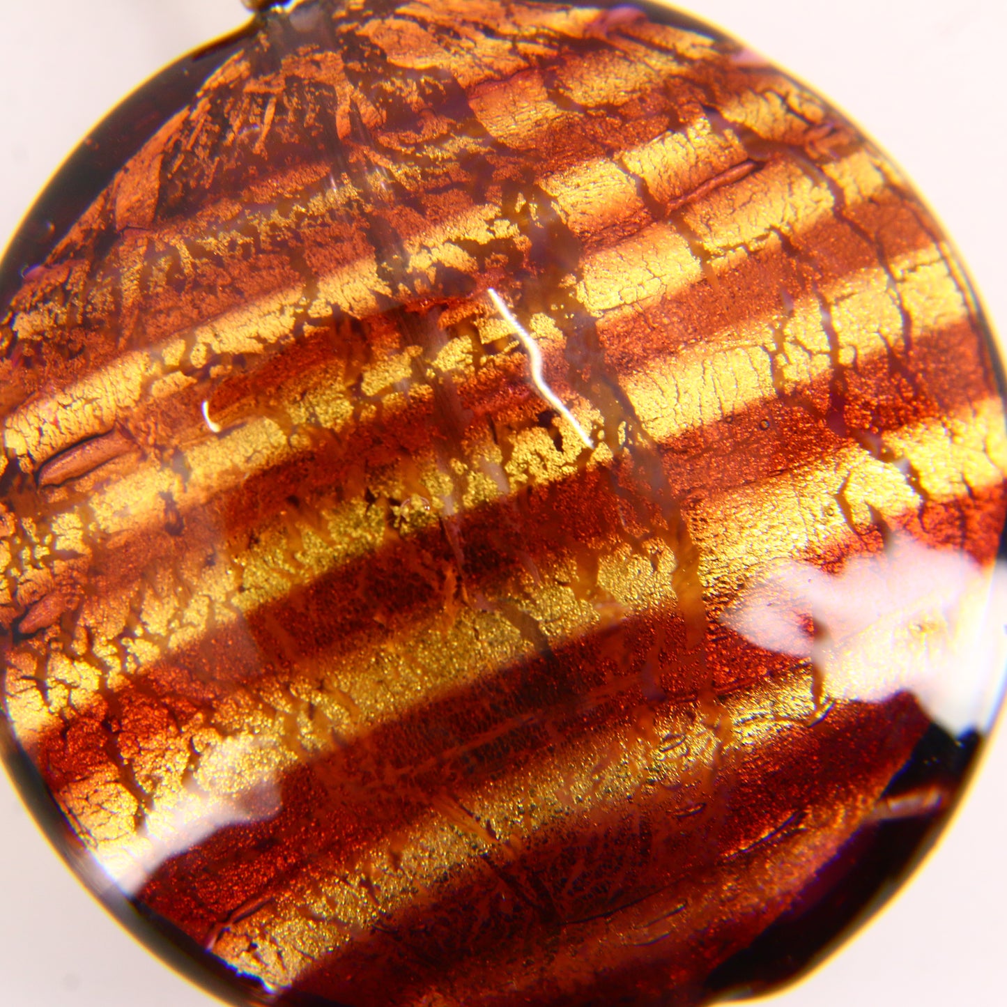 Vintage 9ct Gold Italian Murano Glass Pendant Glitterball Charm