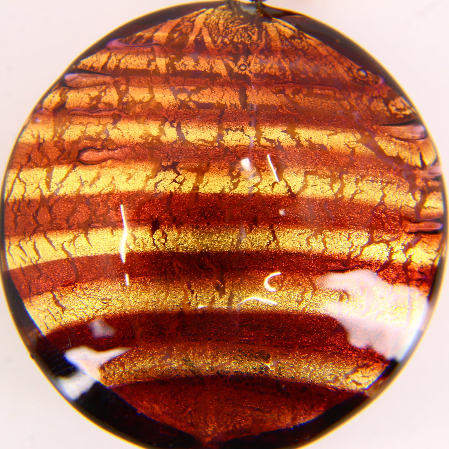 Vintage 9ct Gold Italian Murano Glass Pendant Glitterball Charm