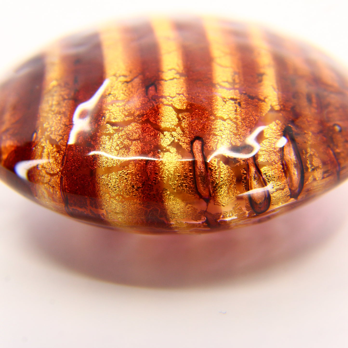 Vintage 9ct Gold Italian Murano Glass Pendant Glitterball Charm