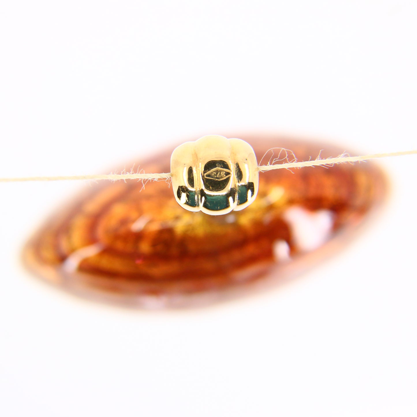 Vintage 9ct Gold Italian Murano Glass Pendant Glitterball Charm