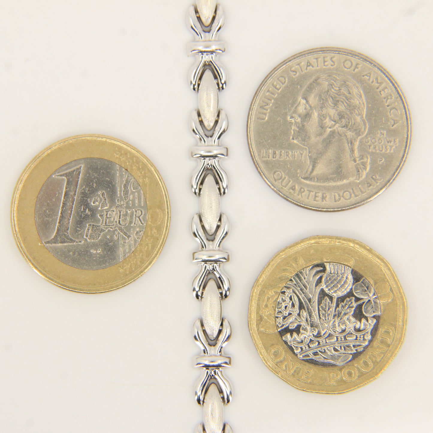 Vintage 18ct Hallmarked White Gold Bracelet 7 Inch Articulated Link Design