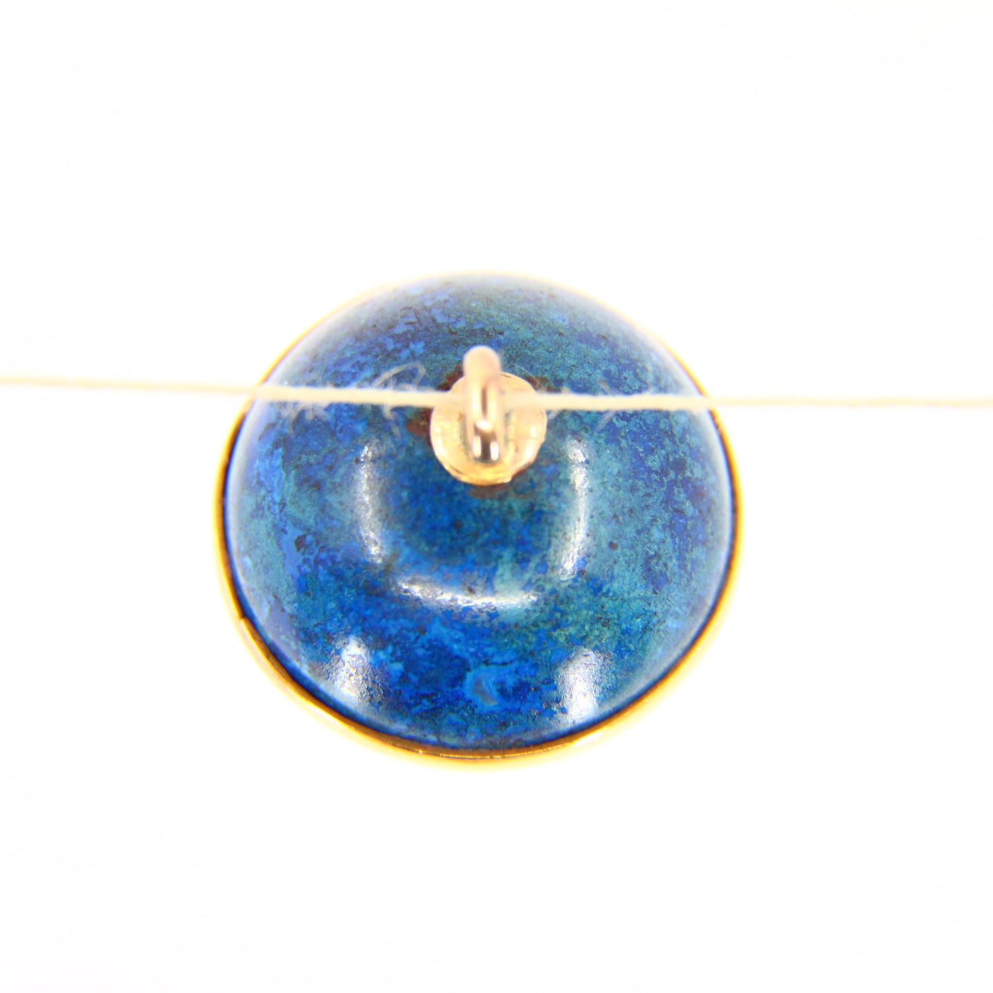 Vintage Lapis Lazuli Ball Pendant 18k & 9k Yellow Gold Mounted Sphere Charm