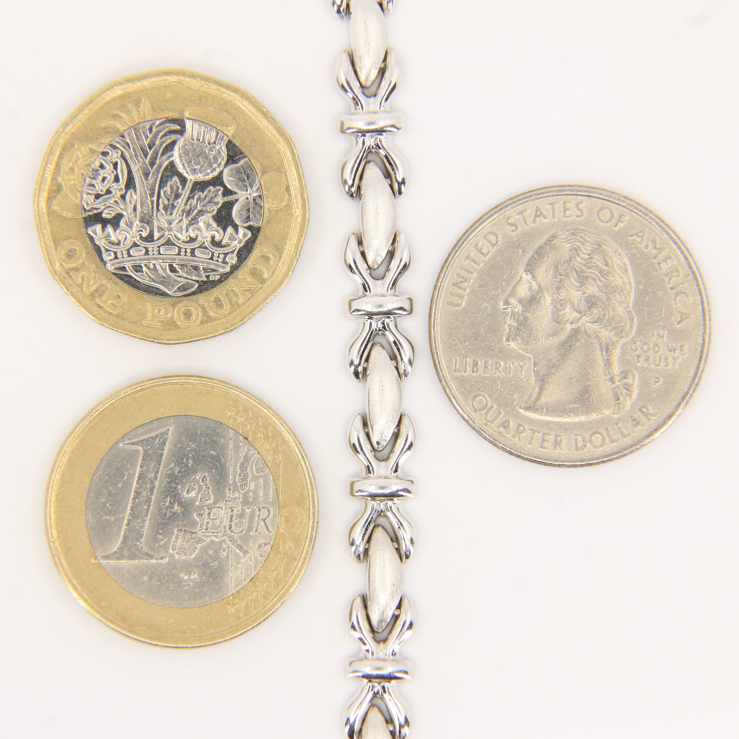 Vintage 18ct Hallmarked White Gold Necklace 16 Inch Articulated Link Design