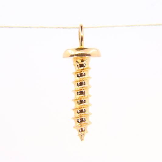 Vintage 18K Gold Screw Pendant Unmarked 18K Yellow Gold Charm