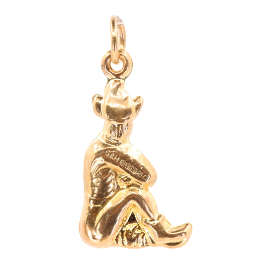 Vintage 9ct Hallmarked Gold Elf Imp Pixie Fairy Fantasy Charm Pendant Gift