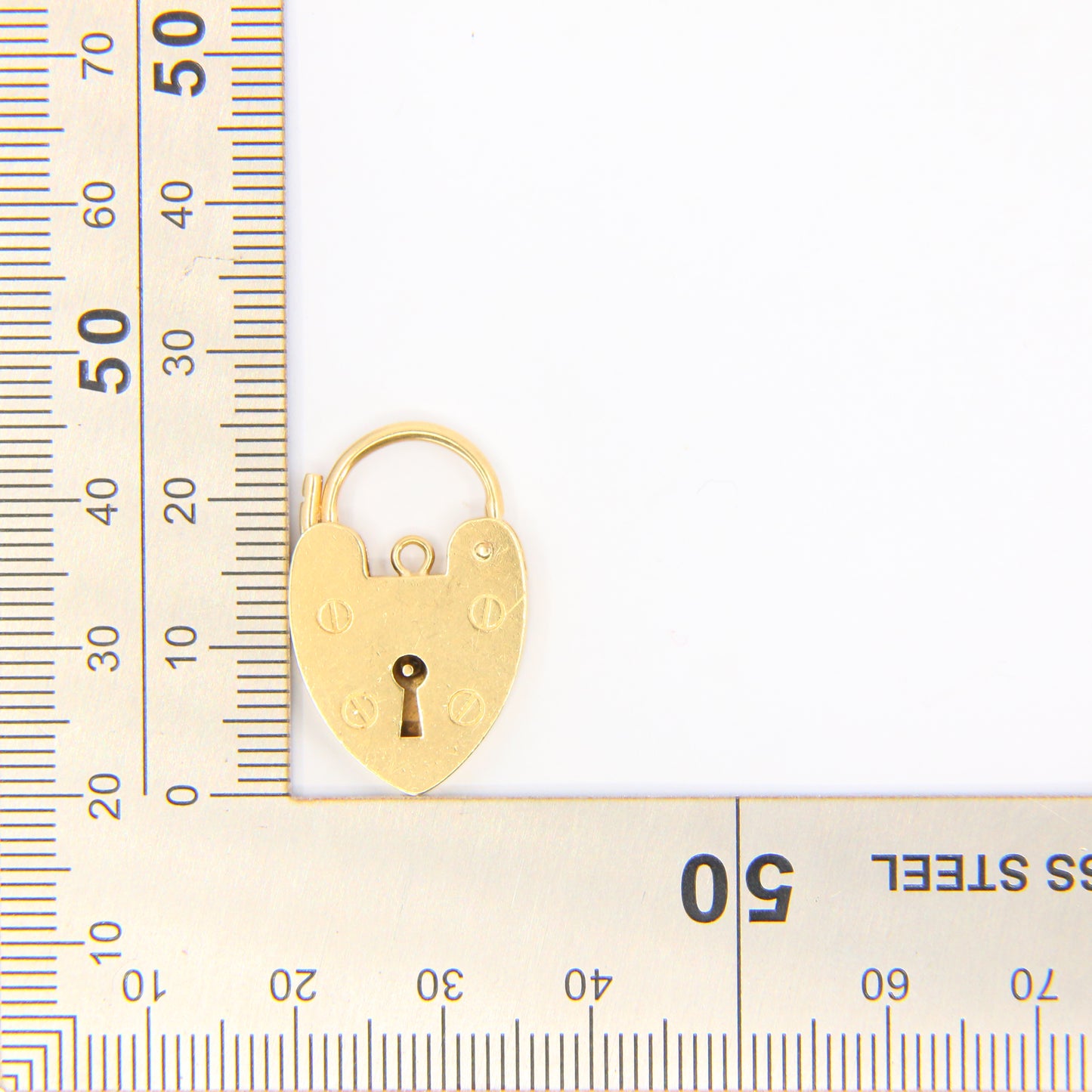 Vintage 9ct Heart Lock Gold Charm Padlock Closer Pendant Hallmarked