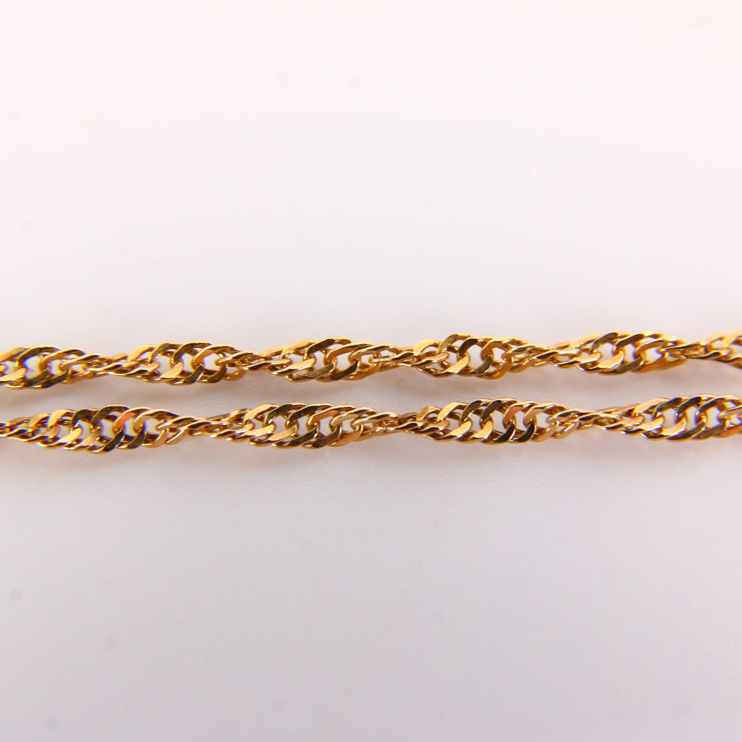 Vintage 9ct Gold Cross Pendant Necklace 20.5" Singapore Chain Gift
