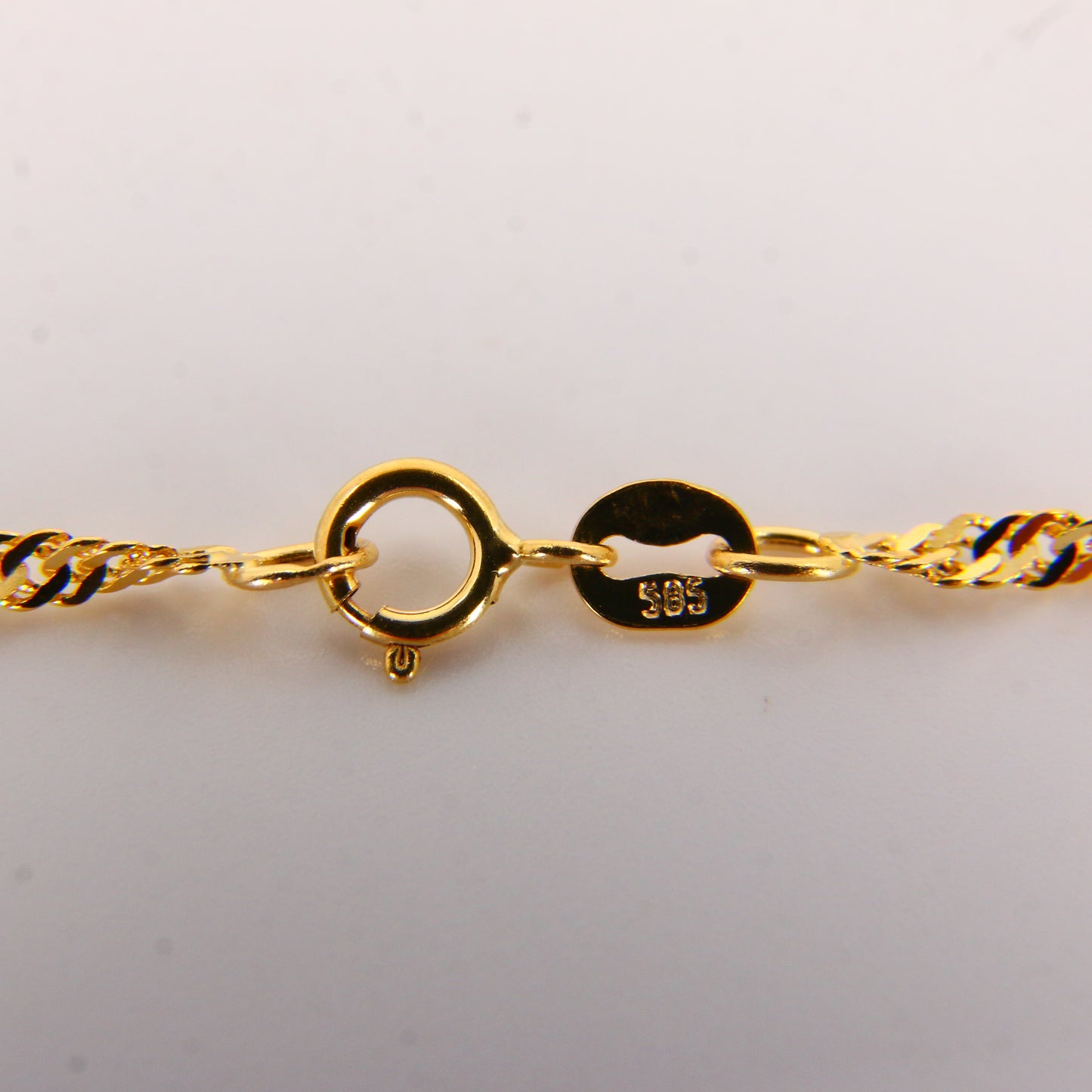 Vintage 14K Solid Yellow Gold 19 INCH Singapore Chain Necklace – Boxed Gift