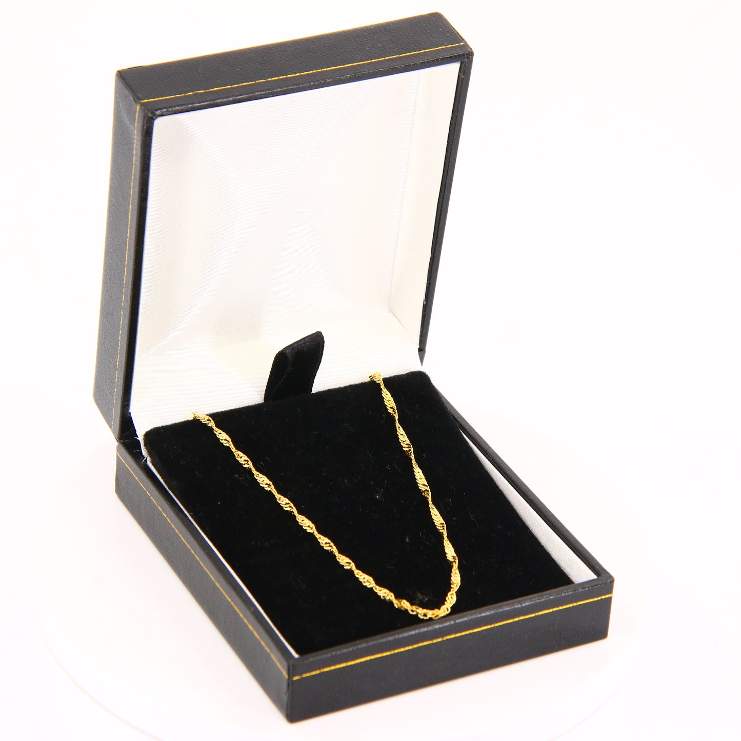 Vintage 14K Solid Yellow Gold 19 INCH Singapore Chain Necklace – Boxed Gift