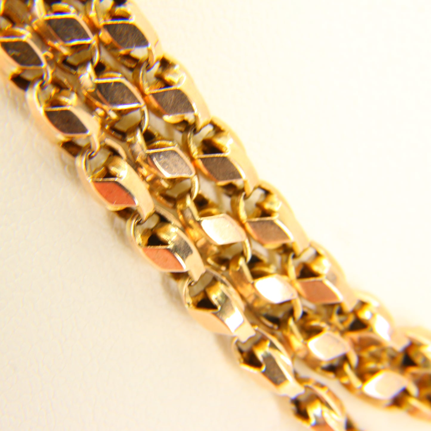 Antique 62" Long Muff Guard Chain Gold Necklace 9ct Yellow Gold Chain Necklace