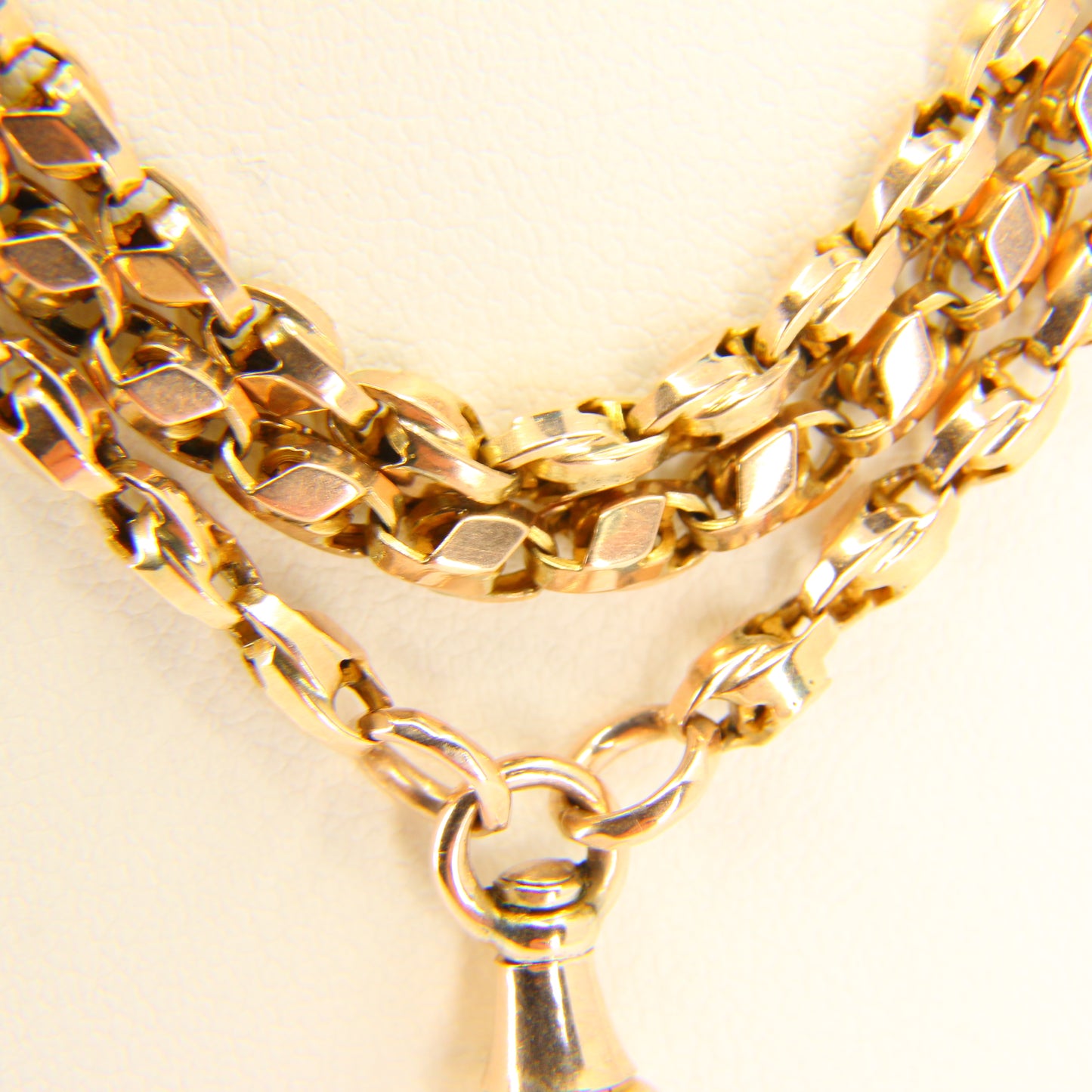 Antique 62" Long Muff Guard Chain Gold Necklace 9ct Yellow Gold Chain Necklace