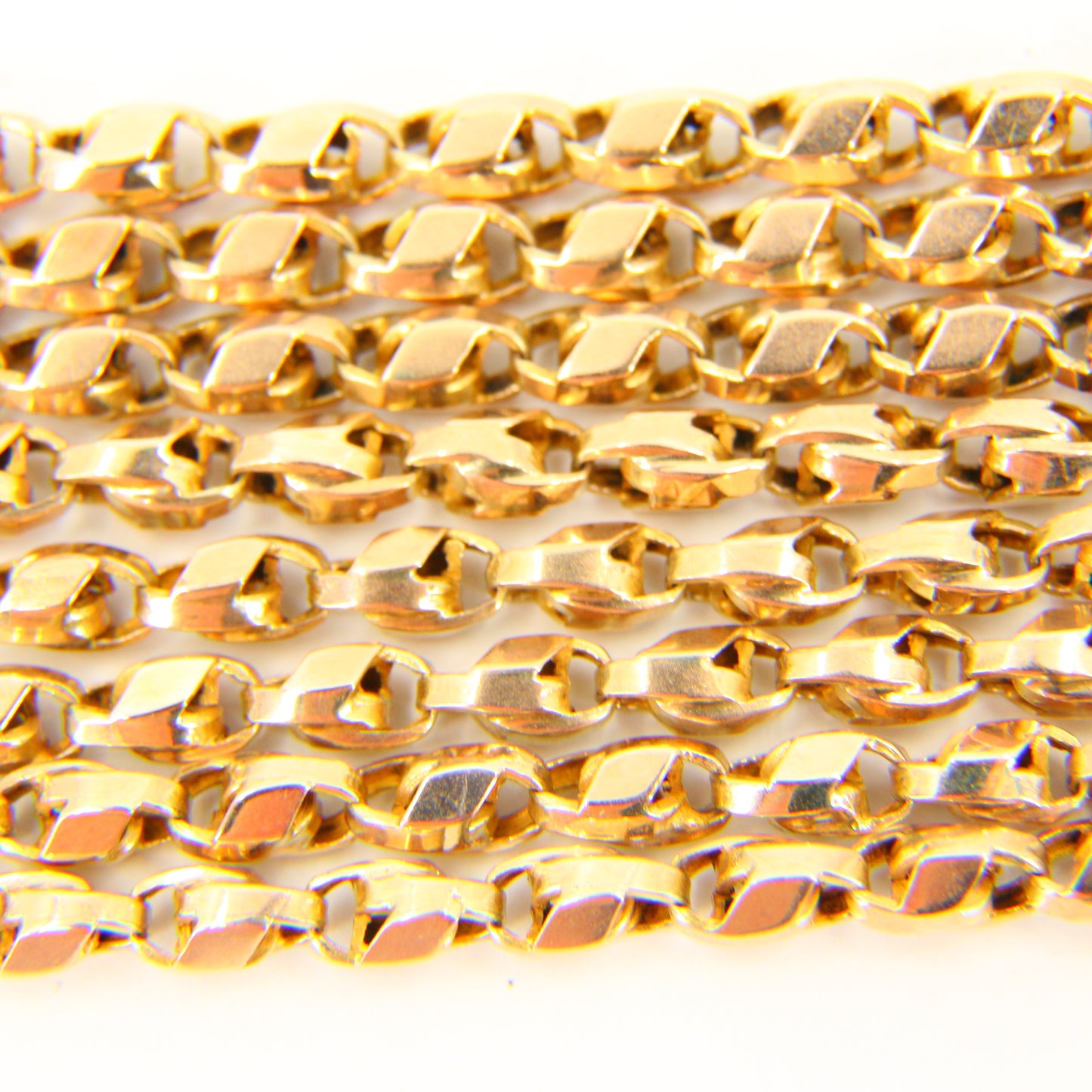 Antique 62" Long Muff Guard Chain Gold Necklace 9ct Yellow Gold Chain Necklace