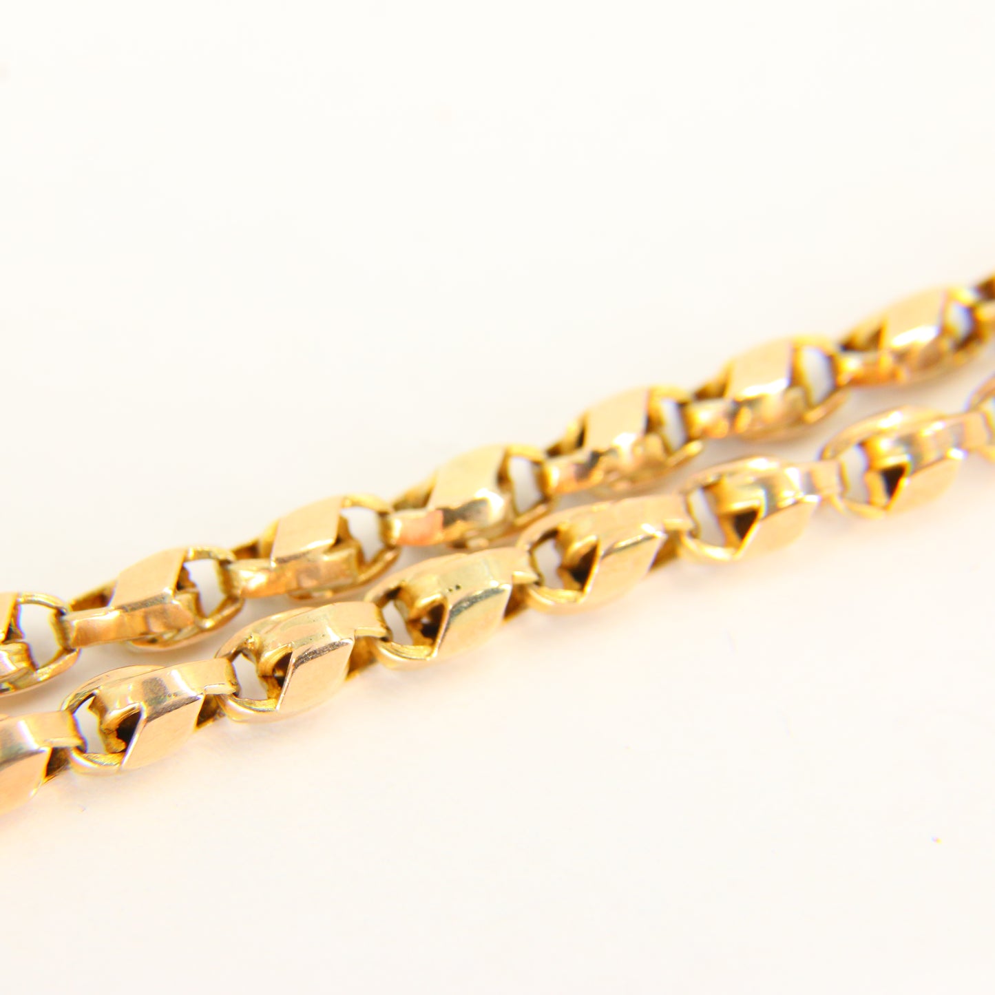 Antique 62" Long Muff Guard Chain Gold Necklace 9ct Yellow Gold Chain Necklace