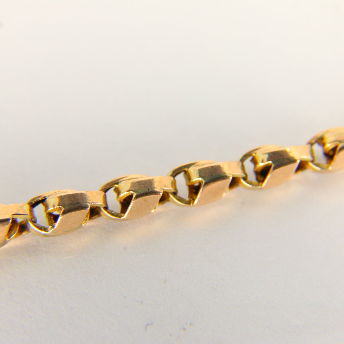 Antique 62" Long Muff Guard Chain Gold Necklace 9ct Yellow Gold Chain Necklace