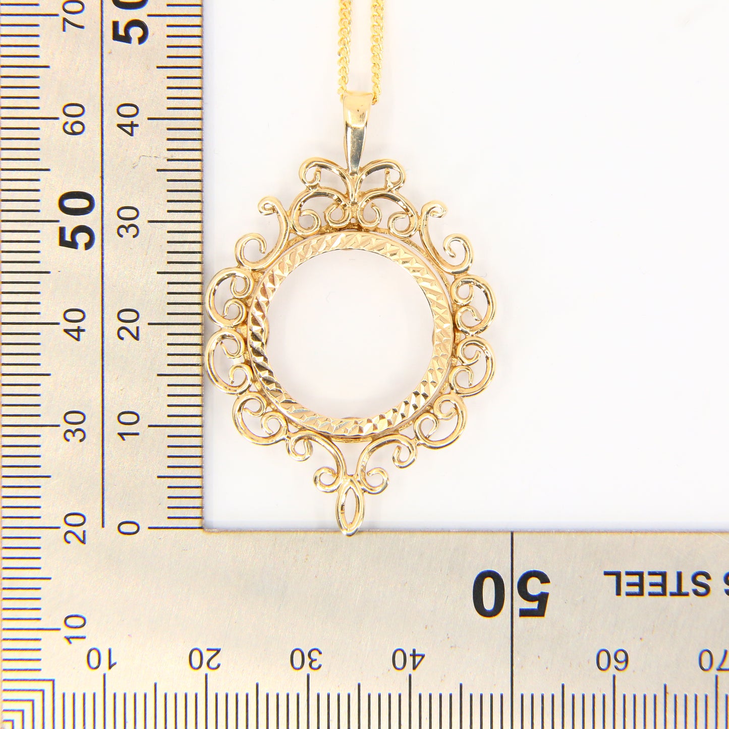 Vintage 9ct Half Sovereign Pendant Necklace, 20 Inch Chain, Solid Yellow Gold
