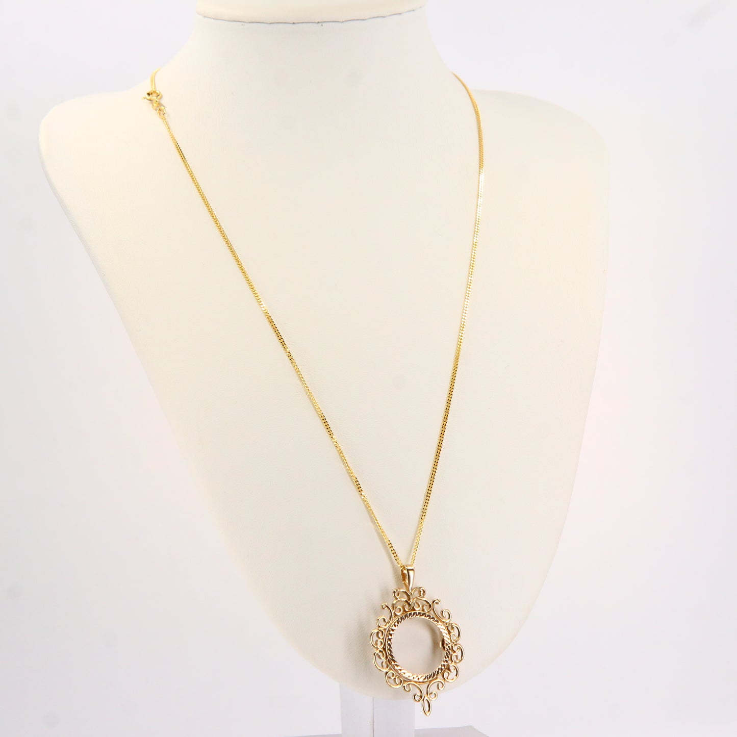 Vintage 9ct Half Sovereign Pendant Necklace, 20 Inch Chain, Solid Yellow Gold