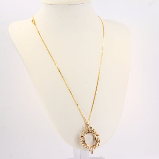 Vintage 9ct Half Sovereign Pendant Necklace, 20 Inch Chain, Solid Yellow Gold