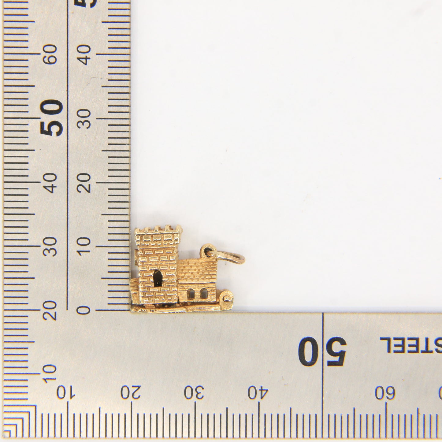 Vintage 9ct Hallmarked Gold Wedding Vows Opening Church Charm Pendant Detailed