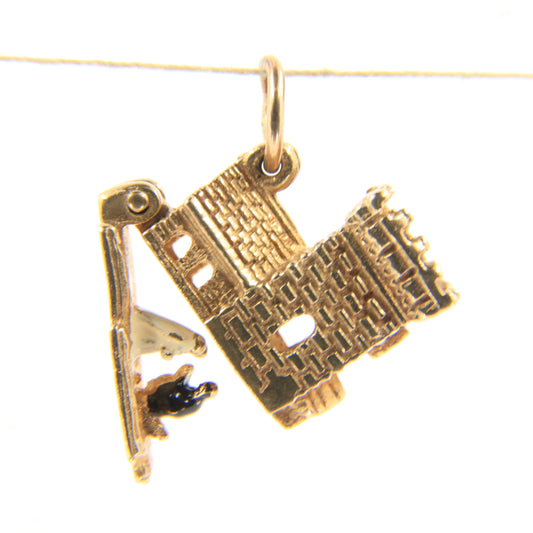 Vintage 9ct Hallmarked Gold Wedding Vows Opening Church Charm Pendant Detailed