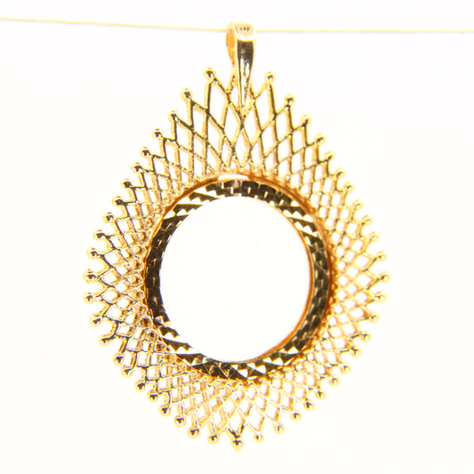 Vintage 9ct Half Sovereign Frame Pendant Solid Yellow Gold Hallmarked Coin Frame