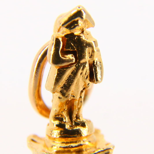 Vintage 9ct Georg Jensen Nelson’s Column Charm – Hallmarked Yellow Gold Pendant