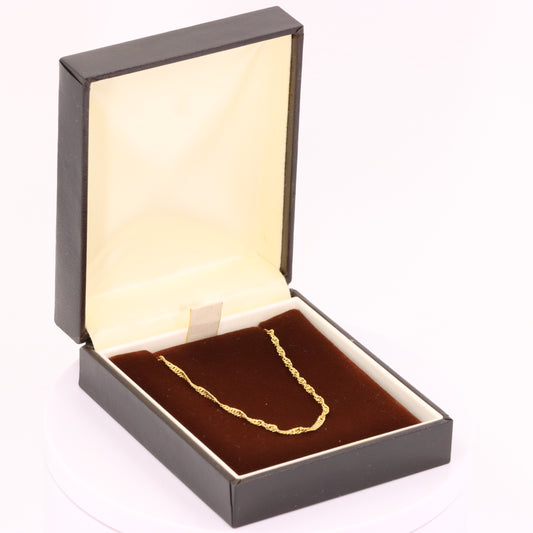 Vintage 9ct Hallmarked Milor Singapore Chain Necklace 20 Inch Yellow Gold Boxed