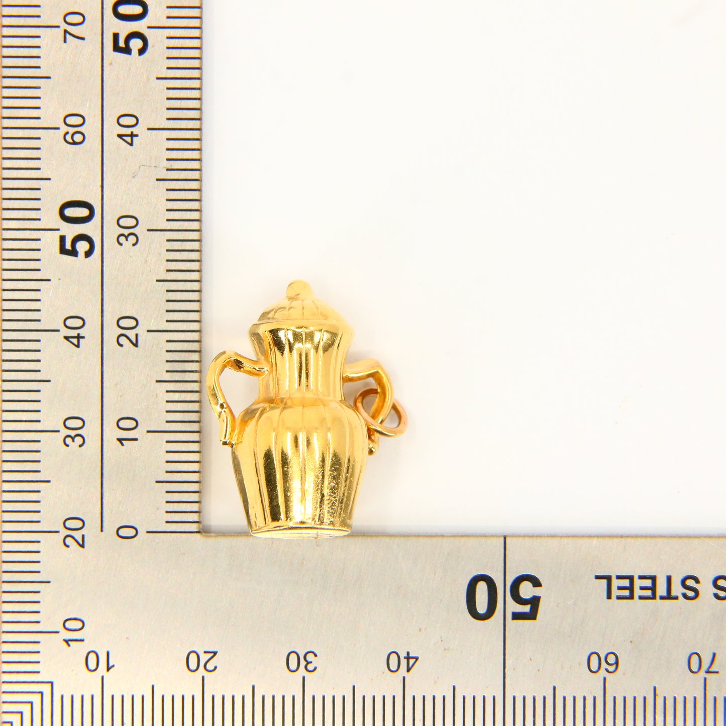Vintage 9ct Georg Jensen Pottery Urn Charm – Hallmarked Yellow Gold Pendant