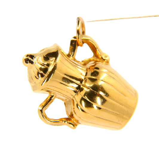 Vintage 9ct Georg Jensen Pottery Urn Charm – Hallmarked Yellow Gold Pendant
