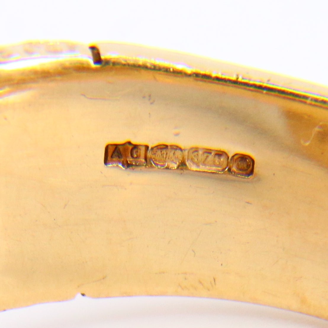 Vintage 9ct Gold Buckle Statement Ring CZ Hallmarked Yellow Gold UK Size X Boxed