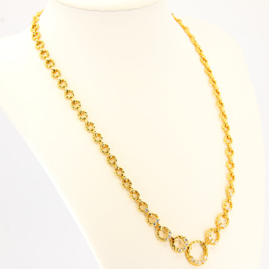 Vintage 18ct Gold Diamond Necklace 18" Hallmarked London Boxed
