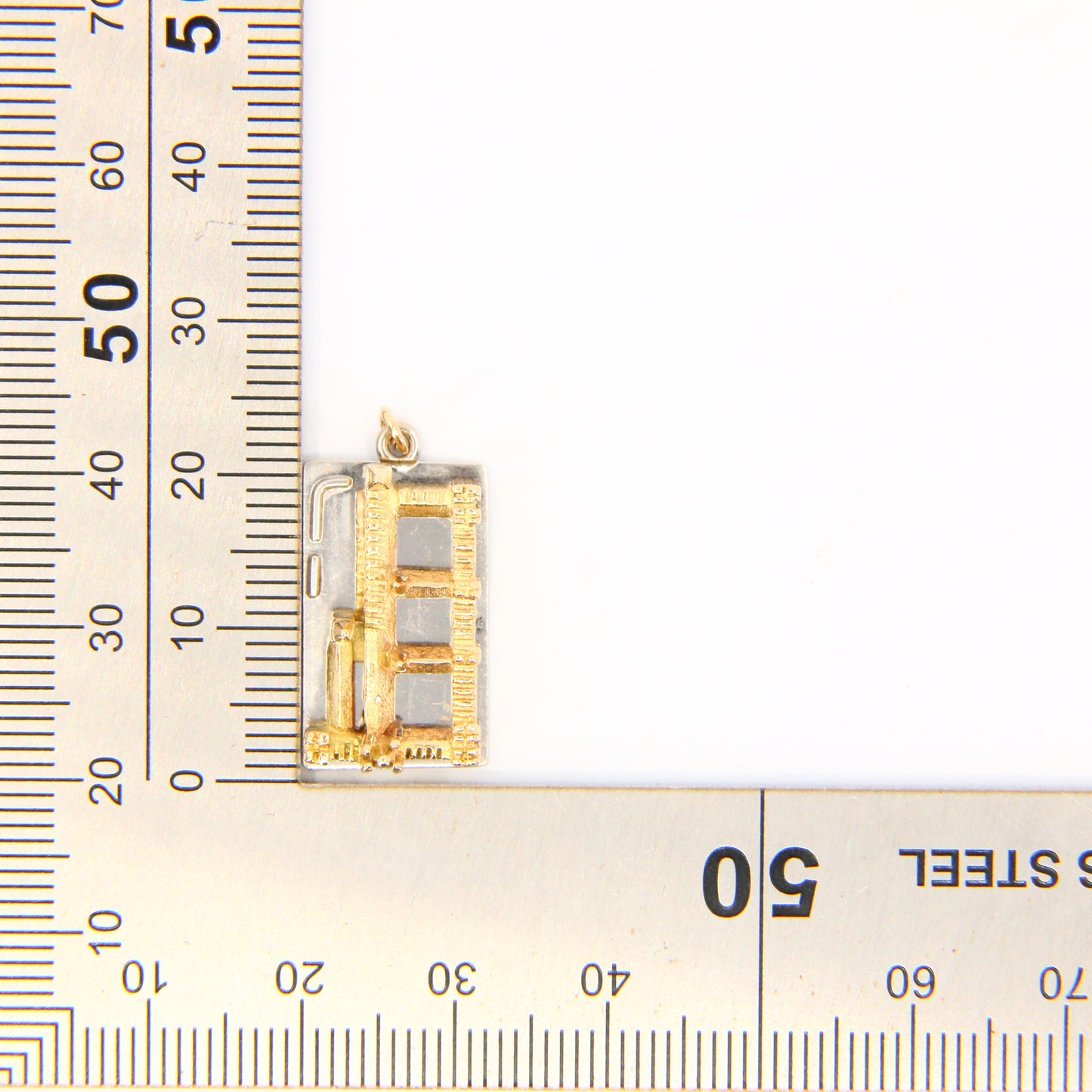 Vintage 9ct White & Yellow Gold Houses of Parliament Charm – 1952 London Pendant