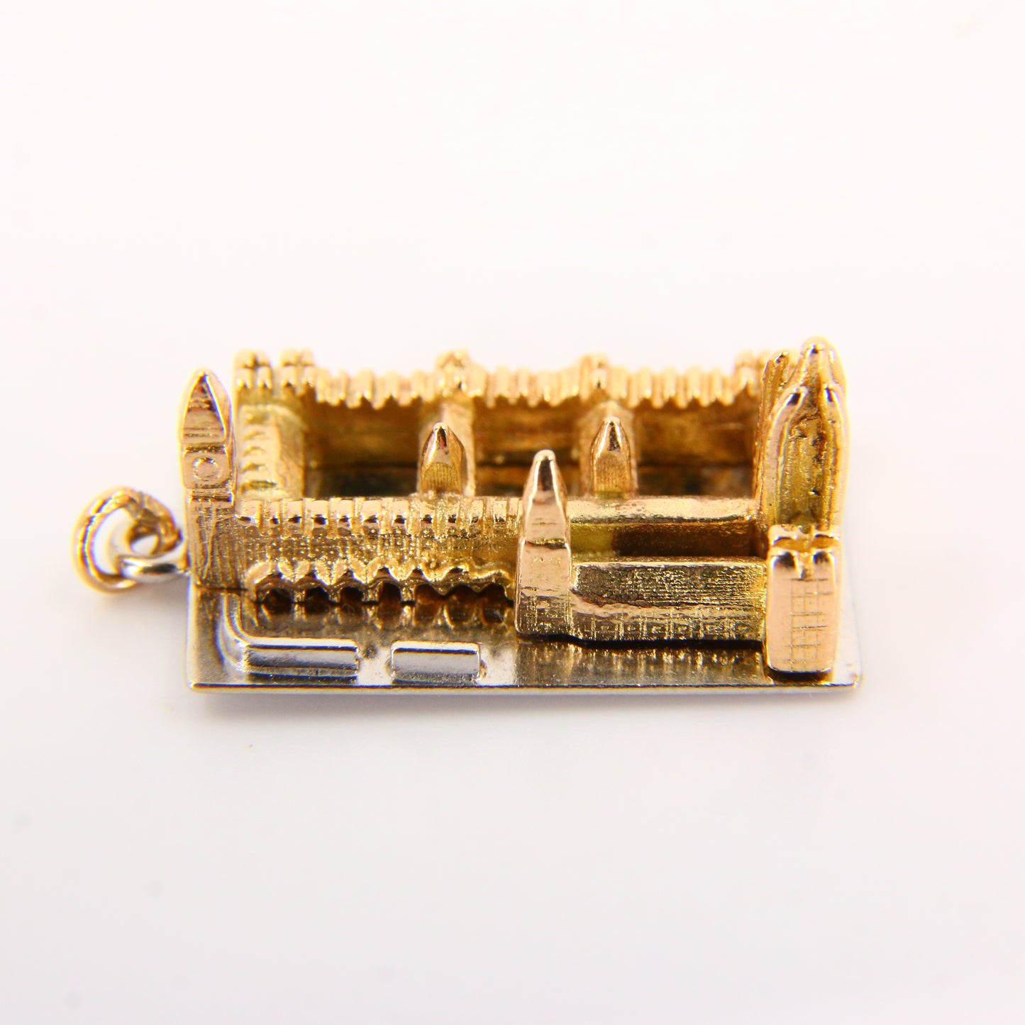 Vintage 9ct White & Yellow Gold Houses of Parliament Charm – 1952 London Pendant